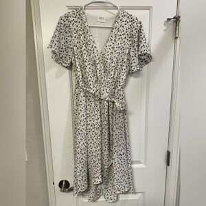 Sienna Sky white flower wrap dress
